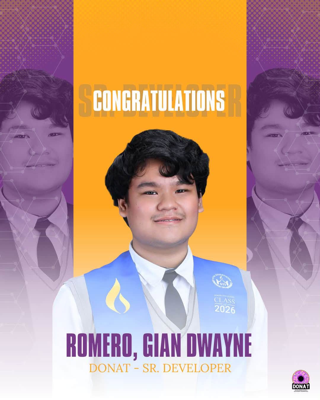 Gian Dwayne Romero, DONAT Senior Developer in 2024-2026